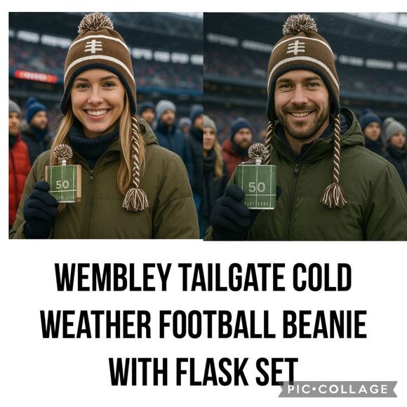 Wembley Tailgate Cold Weather Football Beanie with Flask One Size NWT - Picture 1 of 10